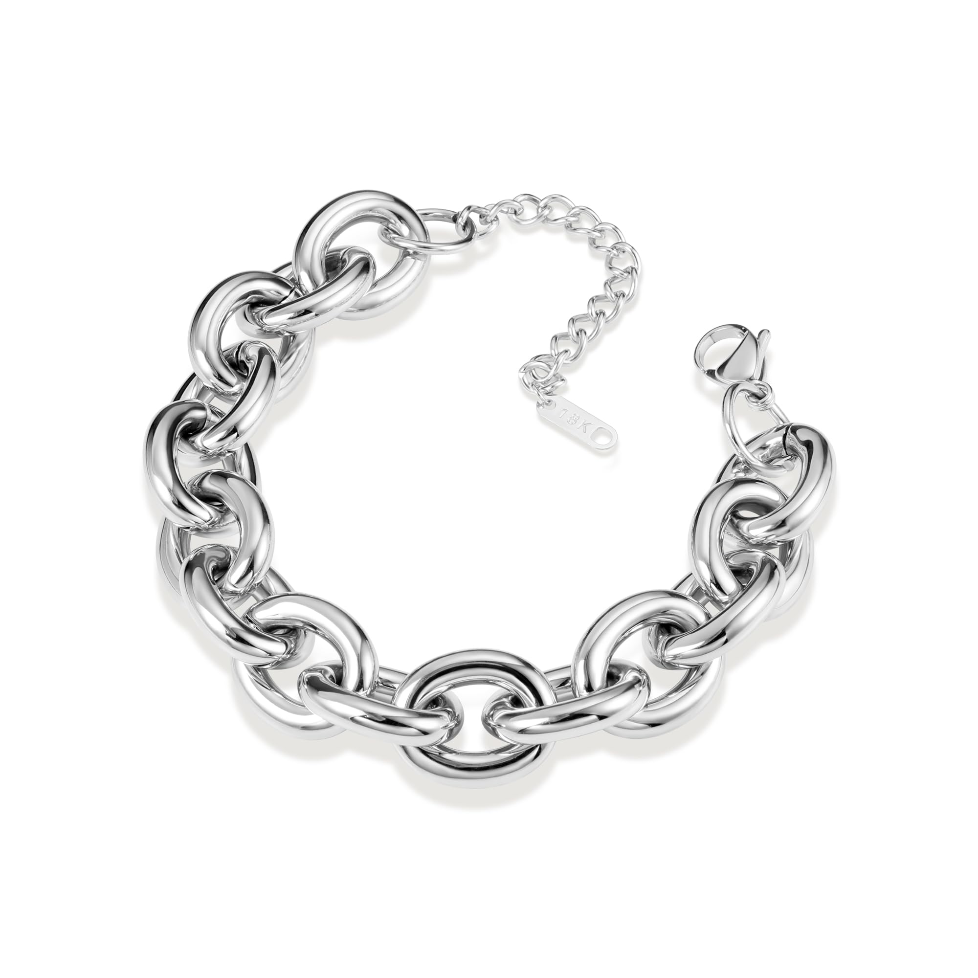 ALEXCRAFT Bracelet Argentée Femme Hypoallergénique, Épais et Hip Hop, Cadeau Idéal pour Femmes et Filles
ALEXCRAFT Brace