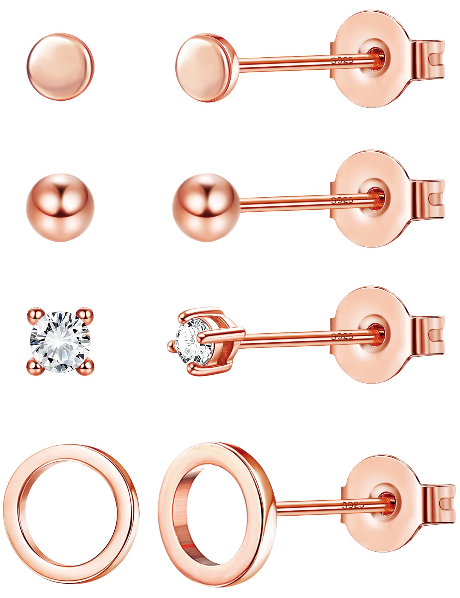 Adramata Boucles d'Oreilles Femme Argent 925 Hypoallergéniques | Cartilage Piercing Homme Argent/Or/Or Rose Recycled Cla